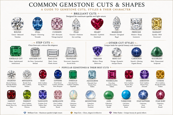 Gemstone Cuts and Shapes Guide: How Cut Affects Color, Sparkle and Jewelry Style