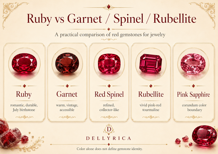 Lab-Grown Ruby Jewelry Guide: Garnet, Spinel & Red Sapphire