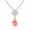 Celestial Bloom Pear-Cut Padparadscha Sapphire Necklace
