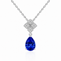 Celestial Bloom Pear-Cut Blue Sapphire Necklace