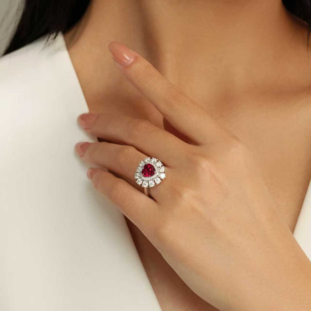 Heart-Shaped Ruby Ring