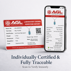 AGL certificate for Starlit Garden aquamarine blue spinel necklace with traceable gemstone report