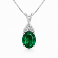 Starlit Garden emerald necklace with moissanite accents in S925 sterling silver