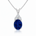 Starlit Garden lab-grown blue sapphire necklace with D-color moissanite accents in 925 sterling silver