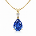 Cornflower Blue Sapphire Teardrop Necklace – Before It Falls