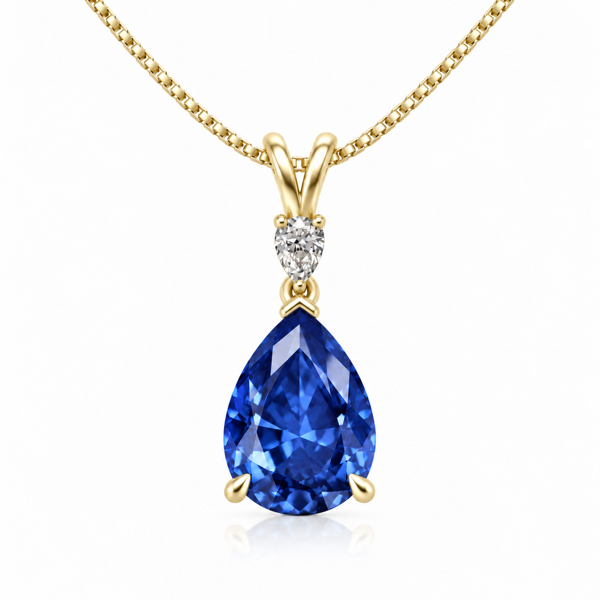 Cornflower Blue Sapphire Teardrop Necklace – Before It Falls