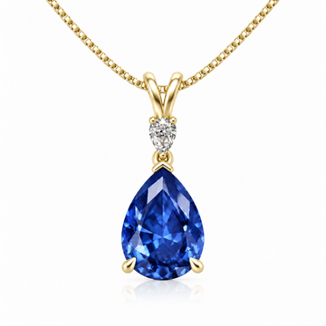 Cornflower Blue Sapphire Teardrop Necklace – Before It Falls
