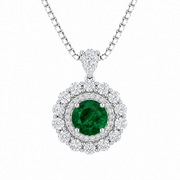 Moon Halo Emerald Necklace