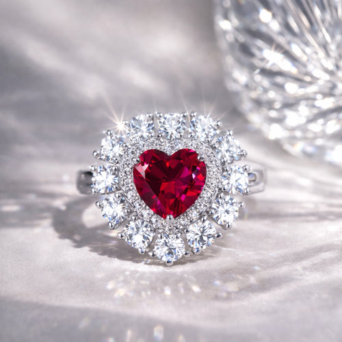 Heart-Shaped Ruby Ring