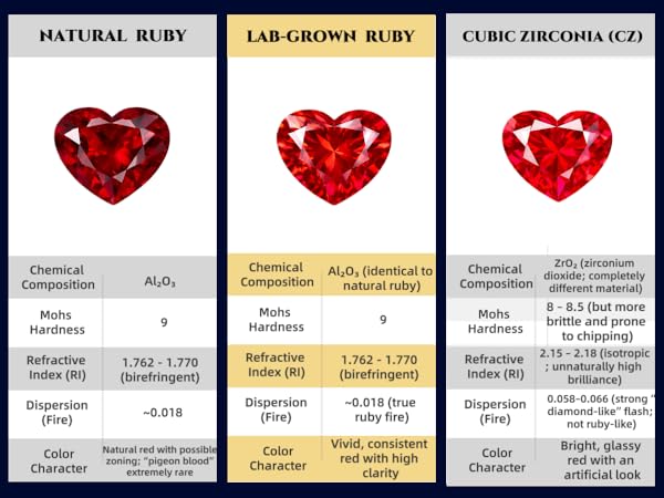 Lab-Grown Ruby, Same as Natural Composition