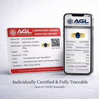 AGL certificate and online verification report for Love Ladder 1.50 ct lab-grown blue sapphire ring