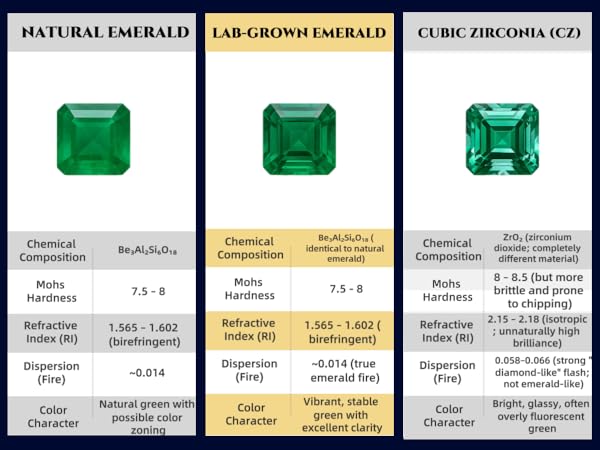 Lab-Grown Emerald, Same as Natural Composition